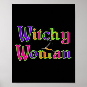 Halloween Roligt Witch Witchy Woman Trick Treat Poster