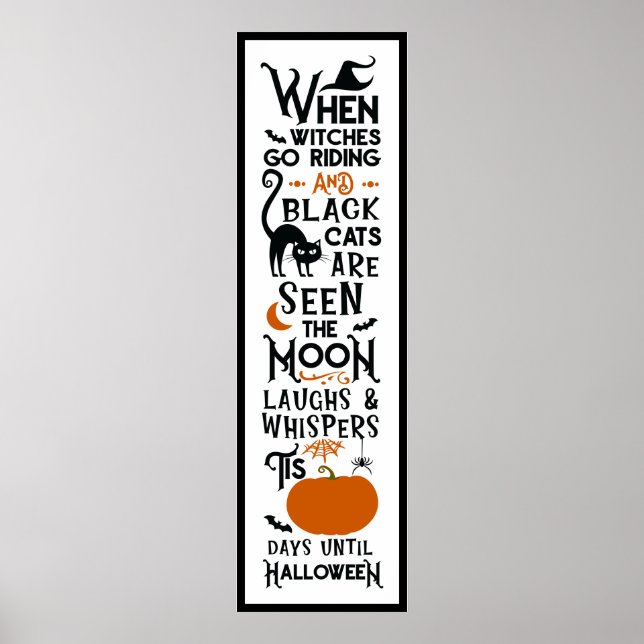Halloween-Roligt | Witches Ride Svarta katter Seen Poster (Framsidan)
