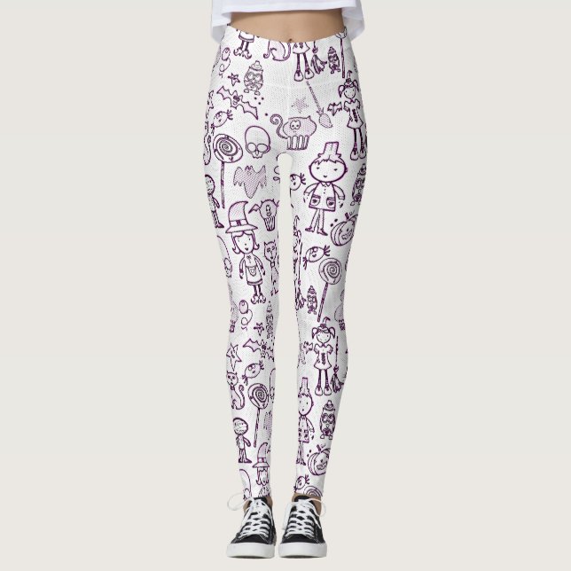 Halloween-Roligtens Lila Leggings (Framsida)
