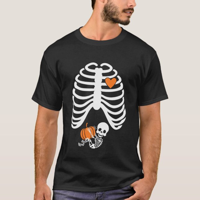 Halloween Röntgen Graviditet Förväntar sig bebis r T Shirt (Framsida)