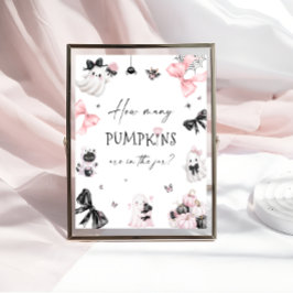 Halloween Rosa Baby Shower gissar hur många pumpor Poster