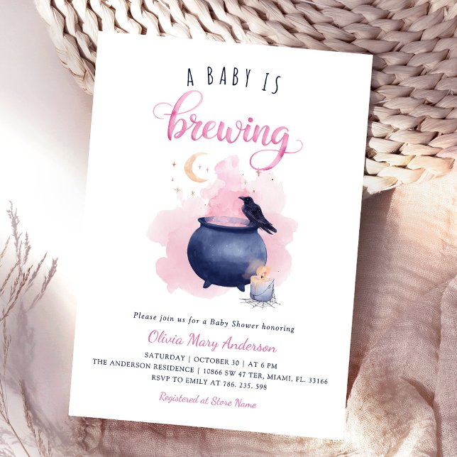 Halloween Rosa Baby Shower Inbjudningar (Skapare uppladdad)