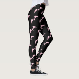 Halloween Rosa Fladdermöss Mönster Leggings