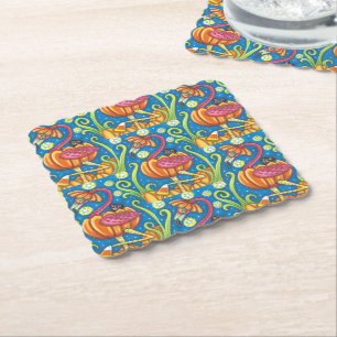 HALLOWEEN ROSA FLAMINGO & BLACK CAT I PUMPKIN UNDERLÄGG PAPPER