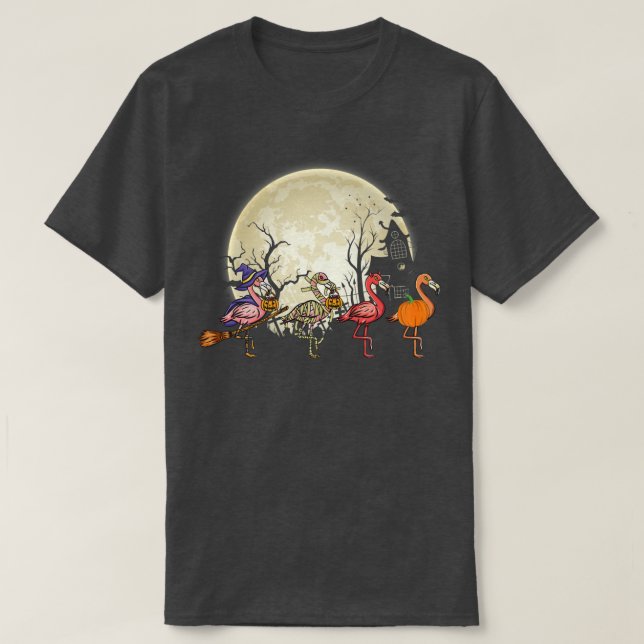 Halloween Rosa Flamingo Costume Witch Vampire Mumm T Shirt (Design framsida)