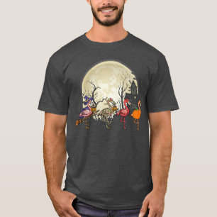 Halloween Rosa Flamingo Costume Witch Vampire Mumm T Shirt