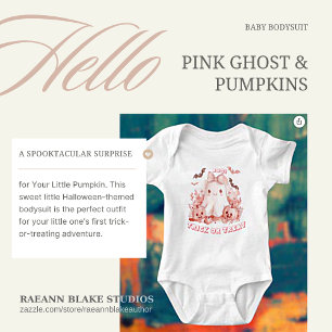 Halloween Rosa Ghost och Pumpkins Baby Bodydräkt T Shirt