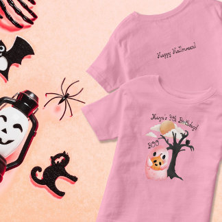 Halloween Rosa Ghost Spooky 4e födelsedagen T Shirt