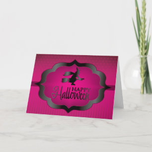 Halloween rosa häxa kort