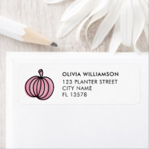 Halloween Rosa Pumpa Returadressetikett