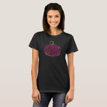 Halloween Rosa Pumpkin Basic Mörk T-Shirt