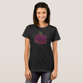 Halloween Rosa Pumpkin Basic Mörk T-Shirt