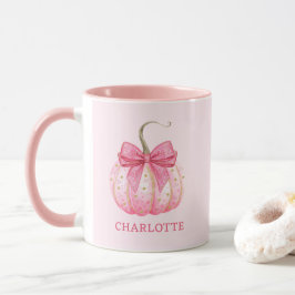 Halloween Rosa Pumpkin Coquette Bow Personlig Mugg