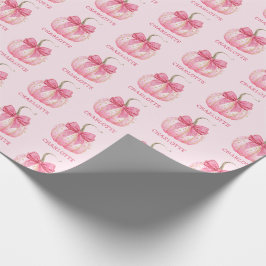 Halloween Rosa Pumpkin Coquette Bow Personlig Presentpapper