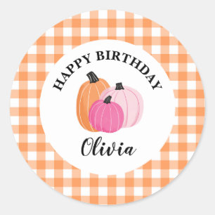 Halloween Rosa Pumpkins Orange Play Birthday Runt Klistermärke