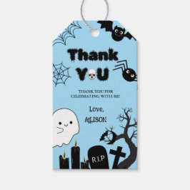 Halloween Rosa Spooky Tack Birthday Presentetikett