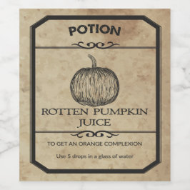 Halloween Rotten Pumpkin Juice Apothecary Label Vinflaska Etikett