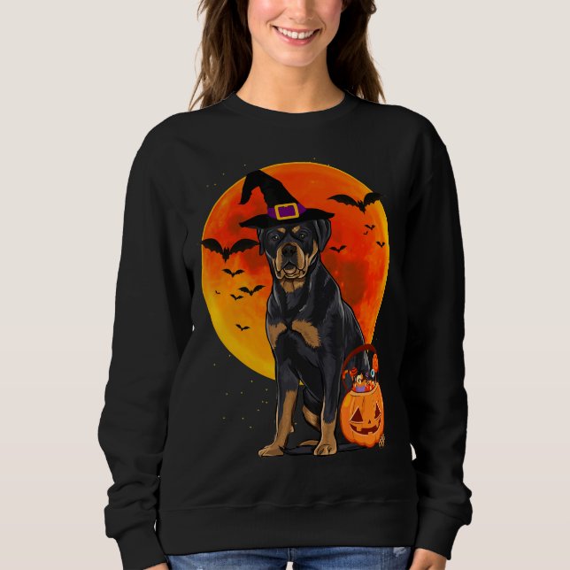 Halloween Rottweiler Jack o lantern Pumpkin T Shirt (Framsida)