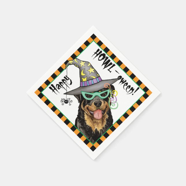 Halloween Rottweiler Pappersservett (Hörn)