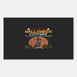 Halloween Rottweiler Rolig hund Costume Älskare Rektangulärt Klistermärke