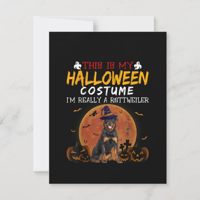Halloween Rottweiler Rolig Hund Kostym Älskare Inbjudningar (Framsida)