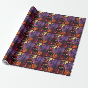 Halloween Rottweiler Vampire Pumpkins Scary Presentpapper