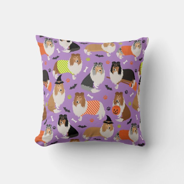 Halloween Rough Collie Dekorativ kudde (Framsida)