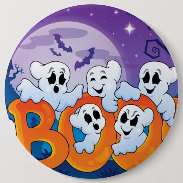 Halloween Round Button/Cute Ghost Knapp (Framsida)