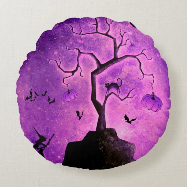 Halloween Round Pillow Rund Kudde (Framsidan)
