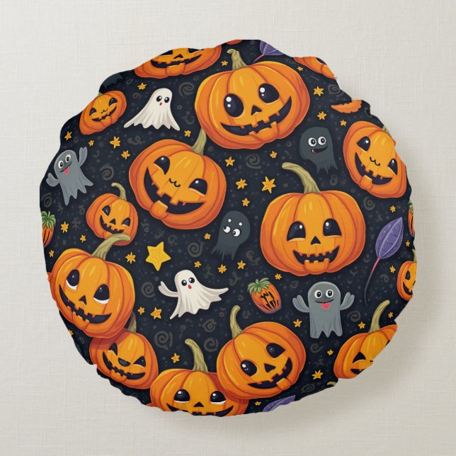 Halloween Round Pillow Rund Kudde (Baksidan)