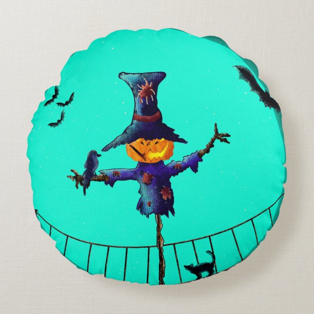 Halloween Round Pillow Rund Kudde (Framsidan)