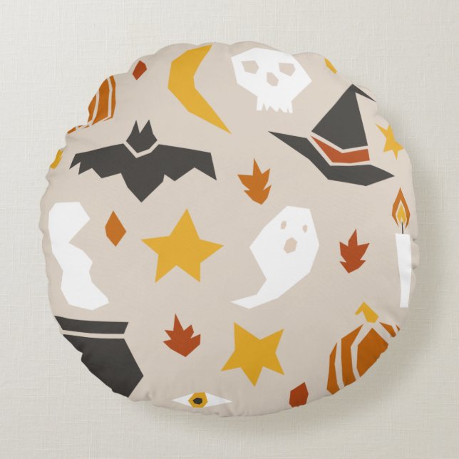 Halloween Round Pillow Rund Kudde (Framsidan)
