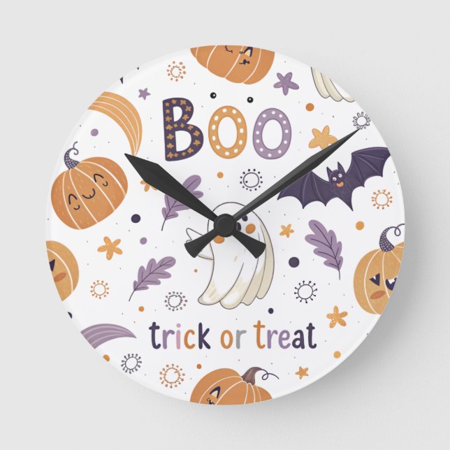 Halloween Round Wall Clock Rund Klocka (Framsida)