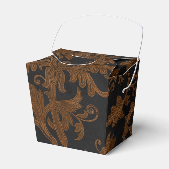 Halloween Royal Blommig Damastmönster Presentaskar (Framsidan Sidan)