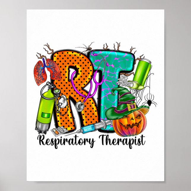 Halloween Rt - respiratorisk terapieraktion Rt Pum Poster (Framsidan)