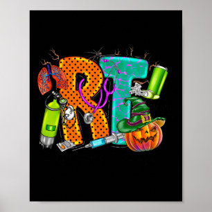 Halloween RT Respiratory Therapist pooky RT pumpk Poster