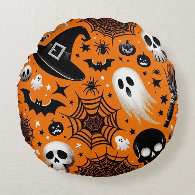 Halloween Rund Kudde (Framsidan)