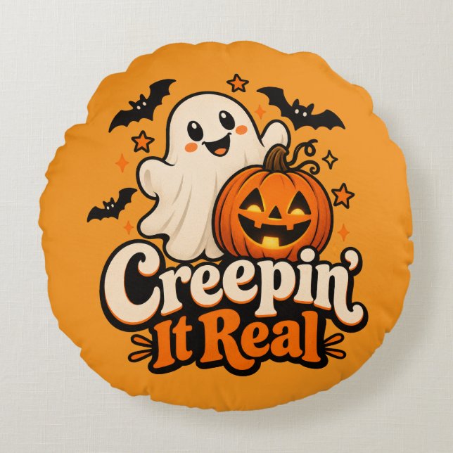 Halloween Rund Kudde (Framsidan)