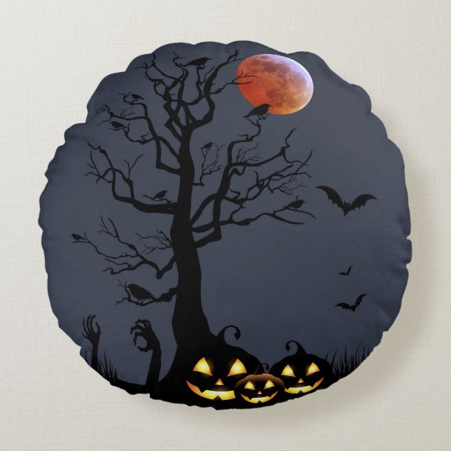 Halloween Rund Kudde (Framsidan)