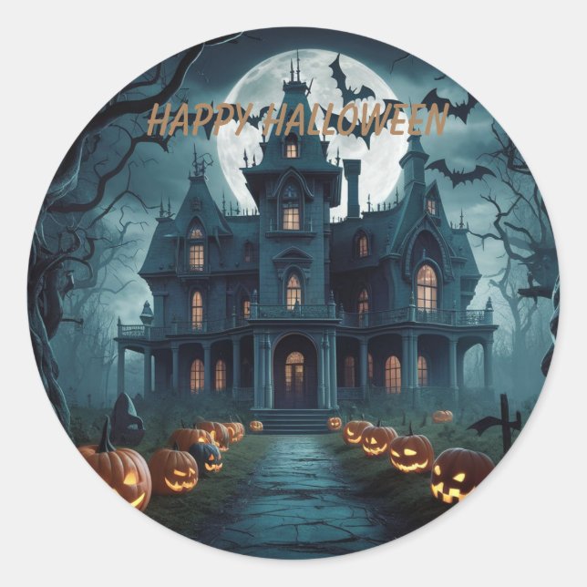 Halloween Runt Klistermärke (Framsida)