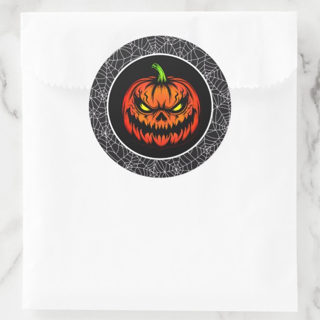 Halloween  runt klistermärke (Väska)