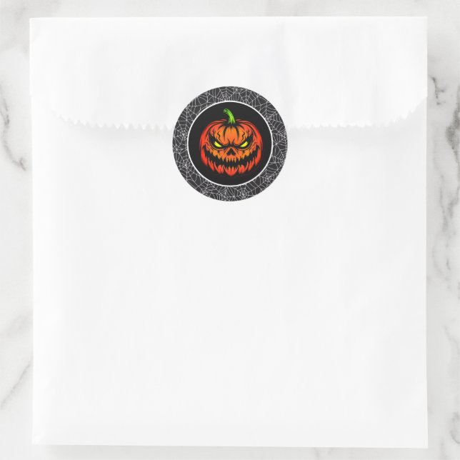 Halloween  runt klistermärke (Väska)
