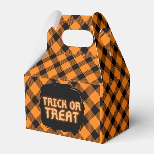 Halloween-rutigt mönster presentaskar (Framsidan Sidan)