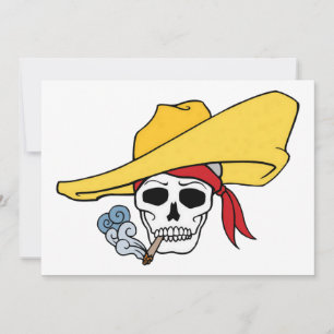 Halloween Rykande Dödskalle med Bandana Tecknad Fi Kort