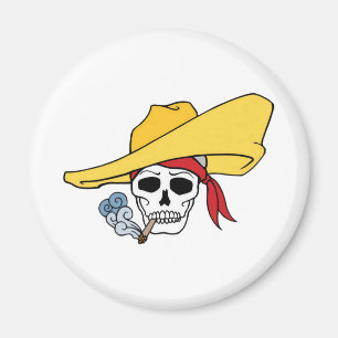 Halloween Rykande Dödskalle med Bandana Tecknad Fi Magnet