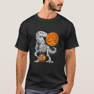 Halloween S för boys Kids Dinosaur Skeleton T Rex T Shirt