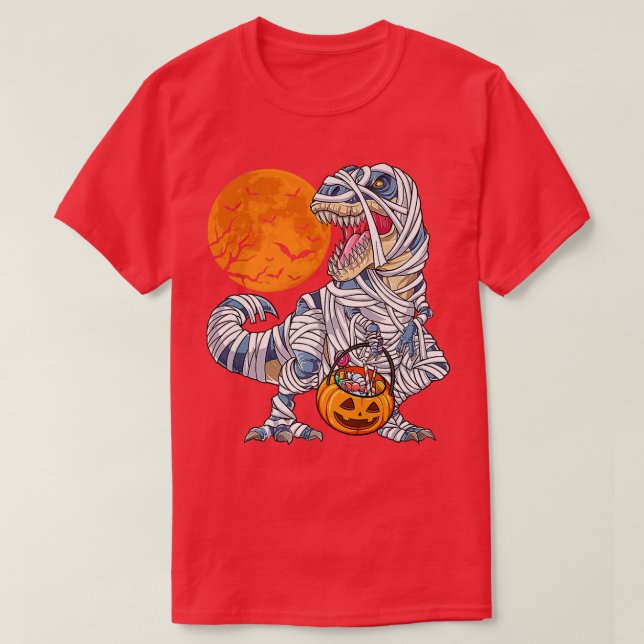 Halloween s for Boys Men Dinosaur T re Mummy Pumpk T Shirt (Design framsida)