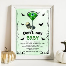 Halloween "Säg inte Baby" Baby Shower-spel