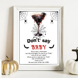 Halloween "Säg inte Baby", babykläder Poster