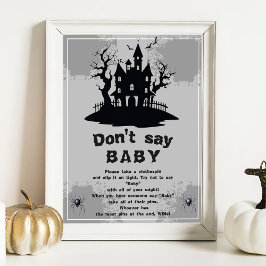 Halloween "Säg inte Baby", babykläder Poster